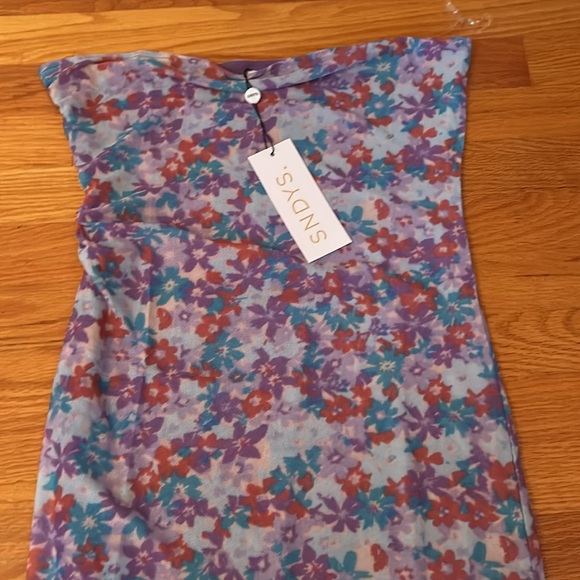 NWT SNDYS Purple flower dress - Picture 7 of 8